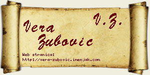 Vera Zubović vizit kartica